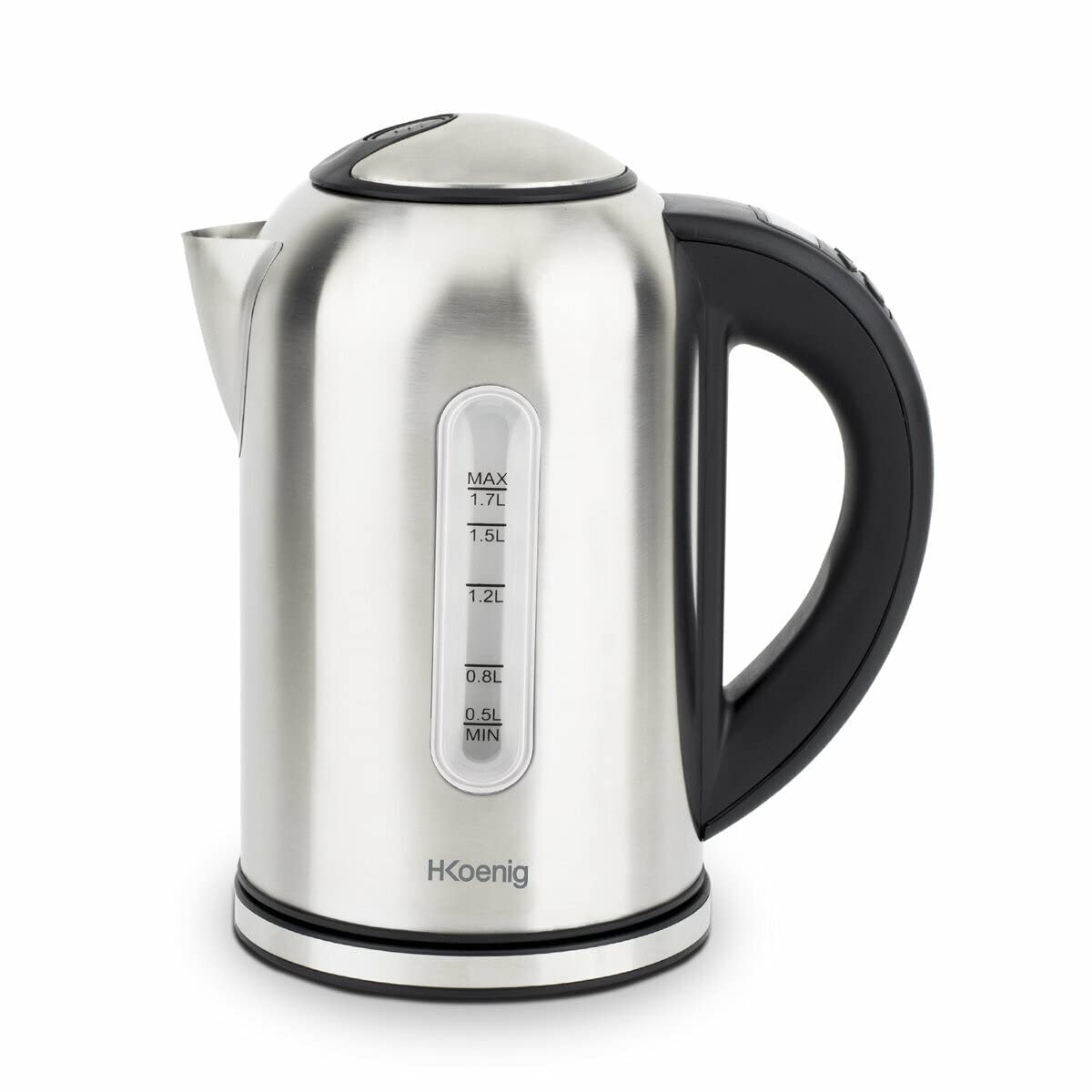 H.Koenig Bouilloire électrique programmable 1,7 L BOE50 Inox, Adaptable Thermostat réglable 40-100°C, Compacte, Ebullition rapide, Compacte, Maintien au chaud, 220W