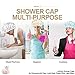 Shower Cap for Women Reusable Extra Large Shower Caps for Men Satin Double Layer EVA Waterproof Long Hair Caps(Light Grey, Light Gold, Peach Pink, Lake Blue 4 Pack)