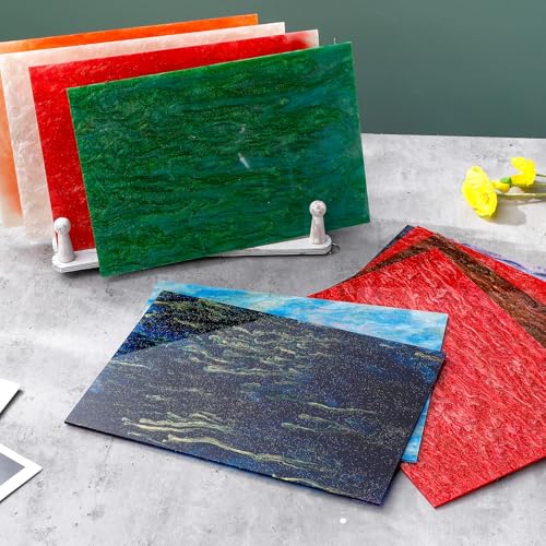 Image of Geetery 10 Glitter Pearlescent Acrylic Sheets 1 /8 Thick Opaque Colored Sparkly Cast Acrylic Sheet for Laser Cutting Engraving Pearl Crafts DIY Projects UV Signs (12 * 8'')