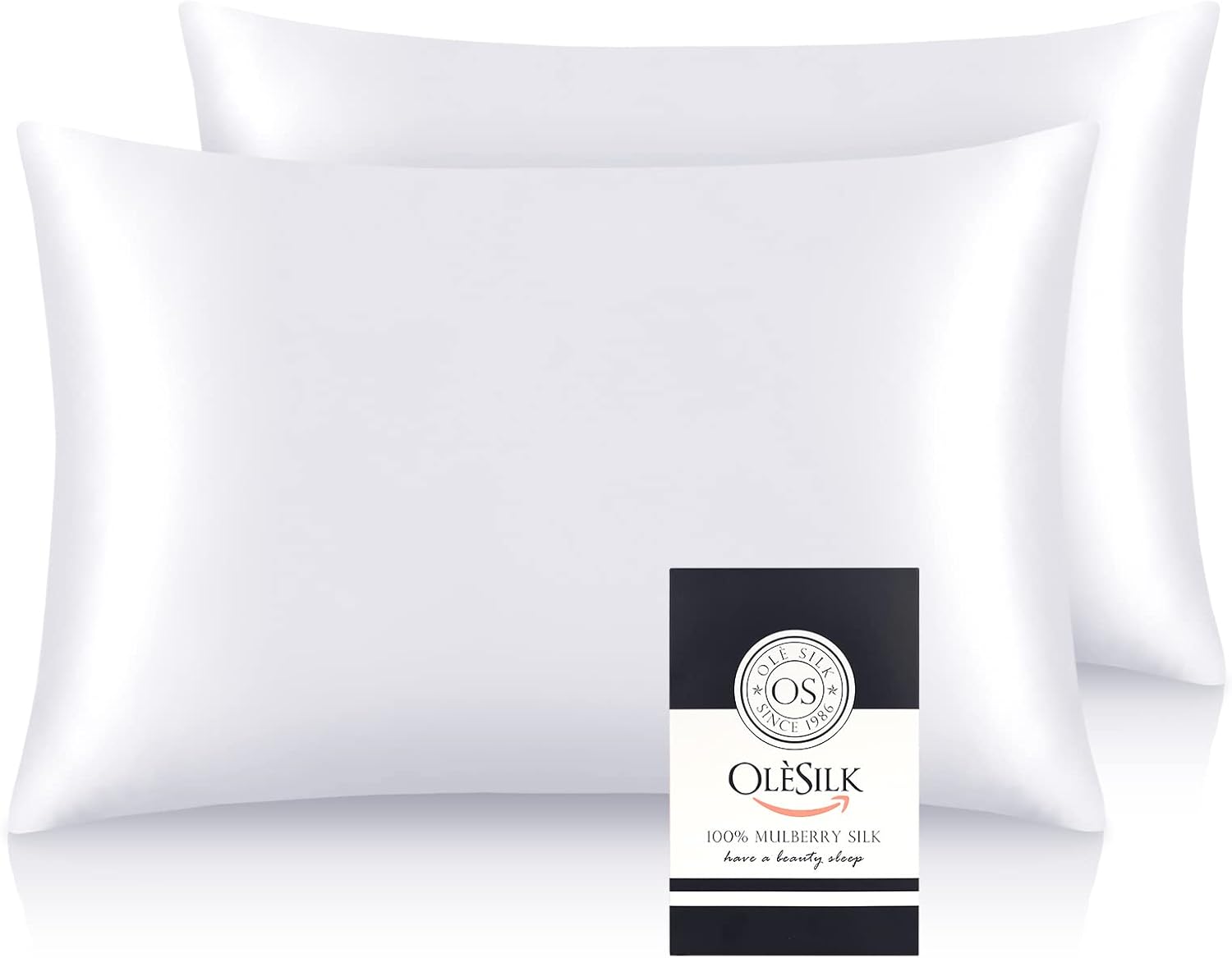 OLESILK 100 SilkPillowCases 2 Pack Queen Size for Hair and Skin