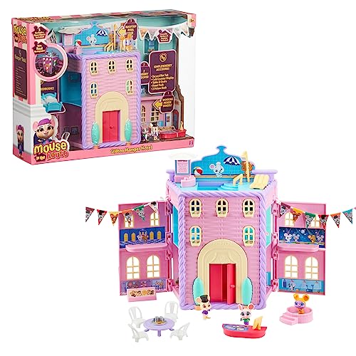 MOUSE IN THE HOUSE, Hotel de Millie, con 3 Figuras de ratón exclusivas, Accesorios y Pegatinas Que Brillan en la Oscuridad, Juguetes para niños a Partir de 3 años, MUN00