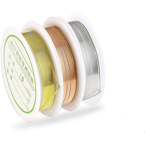 3 Rolls Jewelry Wire Craft Wire 1mm 18 Gauge Tarnish Resistant Jewelry Beading Wire for Jewelry Making and Crafts Beading (Silver, Gold, Rose Gold) Cover