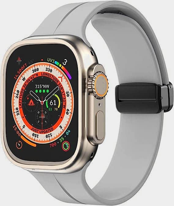 Image of Printme Silicone Sport Band Compatible with Apple Watch 38mm 40mm 41mm 42 mm 44 mm 45 mm 49 mm, Magnetic Clasp Adjustable Strap Compatible for iWatch Series SE Series 1-8
