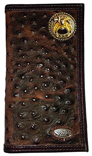 Custom Shriner Nocona Dark Ostrich Print Long Wallet