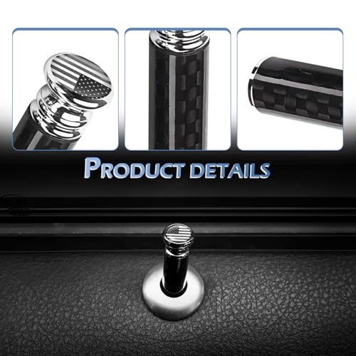 4PCS Car Door Lock Knob, American Flag Carbon Fiber Door Lock Bolt Pin Cover, Auto Decorative Door Pull Pins Door Bolt, Universal Car Interior Accessories for Most Vehicles (Black) - Thumbnail 4