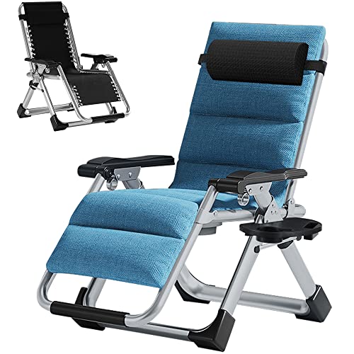 ABORON Zero Gravity Chair,Premium Outdoor Lawn Folding Lounge Chairs,Sturdy Adjustable Reclining Patio Chairs with Removable Cushion,Headrest & Tray