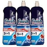 Finish Powerball Abrillantador Lavavajillas, vajilla seca, brillante y sin marcas - 3 unidades x 800ml - Total 600 lavados