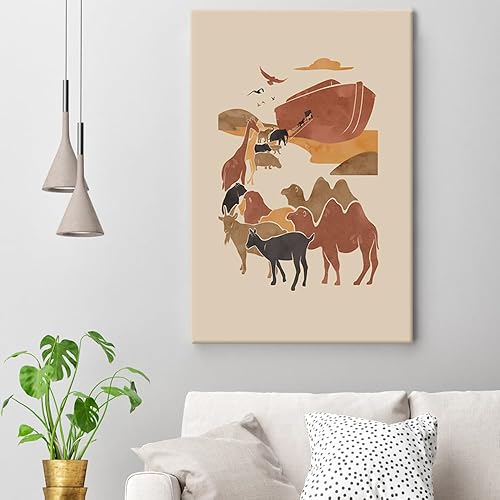 Miniatura 3 de NAVIWEEK Póster de Noahs Ark Go on board con versículos bíblicos de Jesús espiritual, arte de pared, escritura religiosa católica, pintura impresa