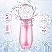 Electric Facial Cleansing Brush 7 in 1, Skin Spin face Brush for Deep Cleaning, Gentle Exfoliating, Blackhead Removing, Pearl Pink, Battery Operated