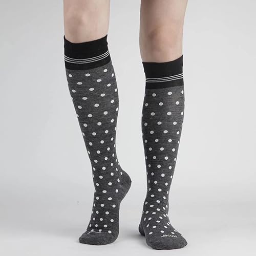 Miniatura 10 de ja vie JAVIE - Calcetines cómodos de lana merino para mujeres y hombres, calcetines de compresión graduados (15-20 mmHg) medias de compresión hasta