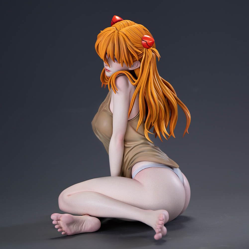 Zhongkaihua Asuka Langley Soryu Figura sentada pijama estilo estatua modelo