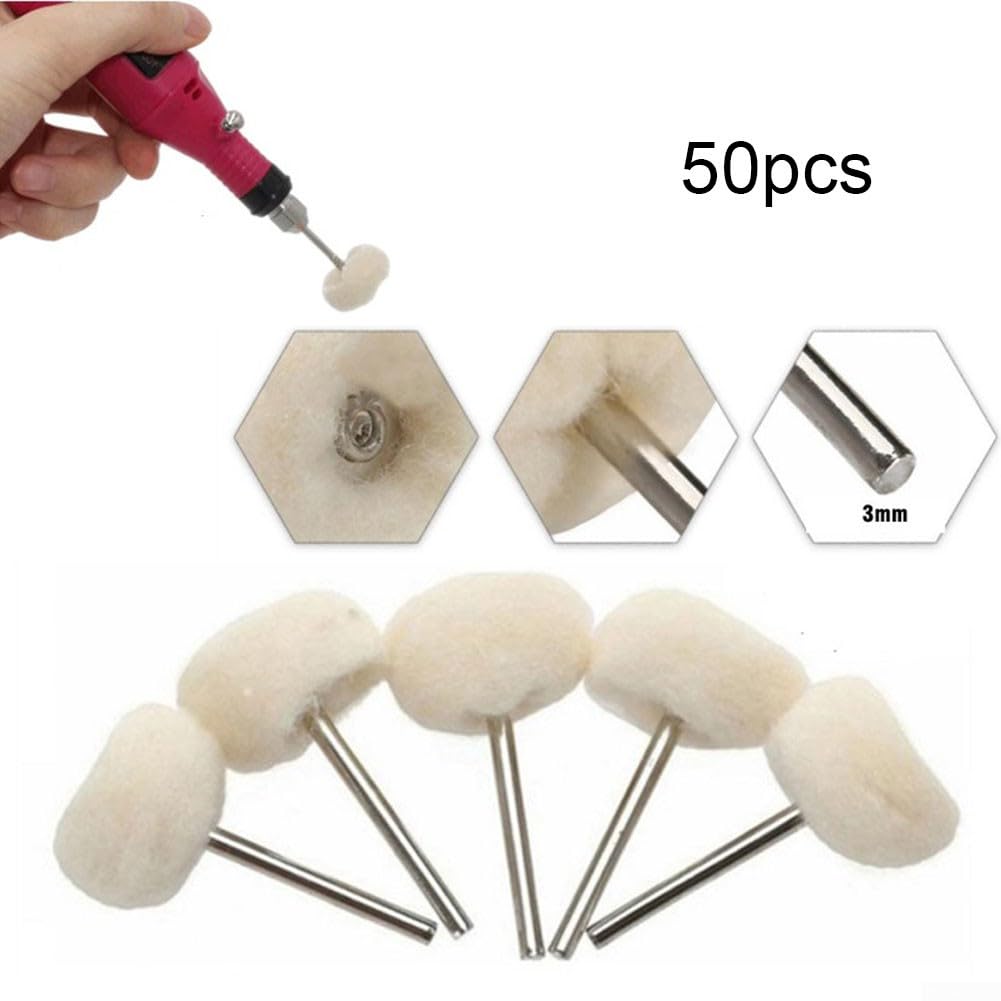 Kit 176 Pièces Tampons Polissage Feutre Laine - Roues De Polissage 1/8" Pour Bijoux, Métal, Verre - Inclut Mandrins & Formes Variées