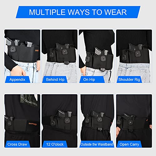 Aomago GH02 Belly Band Holsters For Men Women With Extra Mag Pouch - Small Adjustable Waistband, Gun Holster Fits Glock thumb #7