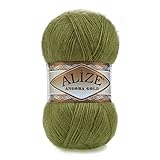 Angora Gold ähnelt Angora Gold Batik, Sie können diese beiden Garne problemlos kombinieren. Schöner und leichter Faden mit Mohair, Wolle und Acryl. Große Farbauswahl. Perfekt für Schals und Tücher sowie leichte Strickjacken, Glows usw.