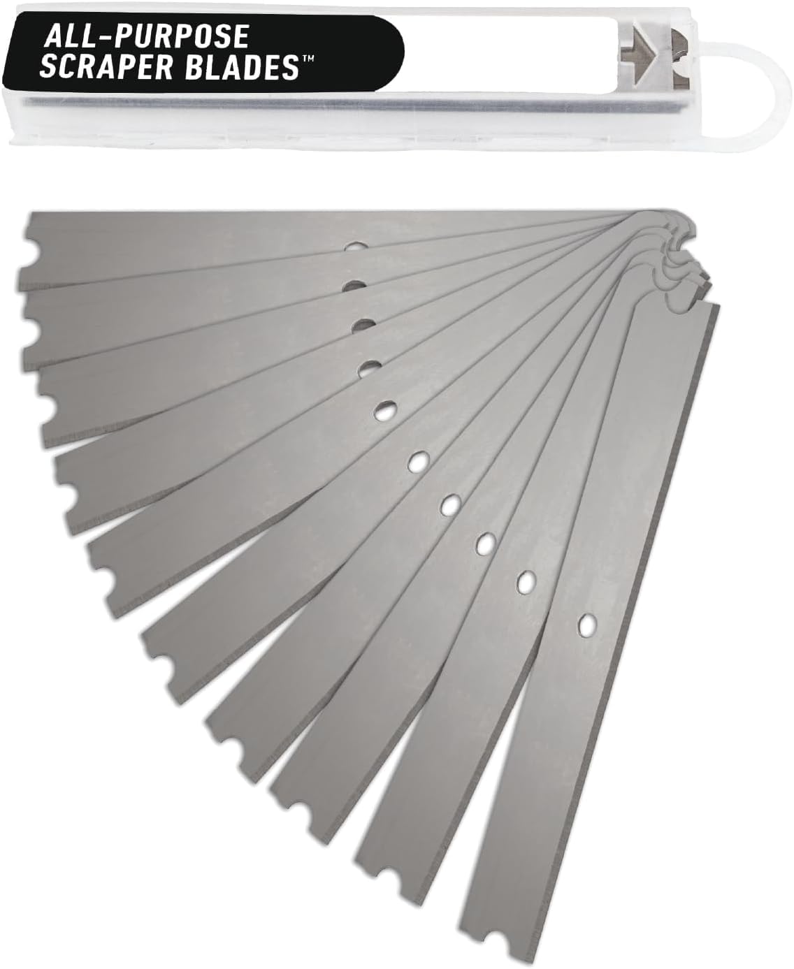 Unger 12” Professional All-Purpose Scraper Replacement Blades, 10 count, Dual-Sided Adhesive Cleaning Supplies for Windows, Glass, Floors, Paint, Stickers, Gum Removal (Pack of 10)