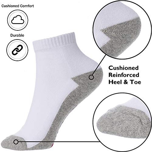 Alpine Swiss 8 Mens Ankle Socks Athletic Cotton Sock Size 6-12 Moisture Wick Cushion Quarter Length Sock Reinforced Heel Toe3