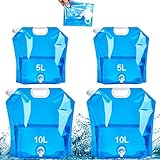 💧💧【Bolsa de agua azul 4 juegos】 2 tipos de capacidad, 2 x10 L (15 x 16.1 pulgadas/38 x 41 cm, desplegada sin agua) y 2 x 5 L (11.81 x 12.9 pulgadas/30 x 32 cm, desplegada sin agua), bueno para usar en diferentes ocasiones.