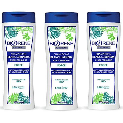 Biorène Déjaunisseur Shampoo Frequent Use for Force/Light Grey/White Hair to Falling Lupin Organic - Pack of 3 Cover