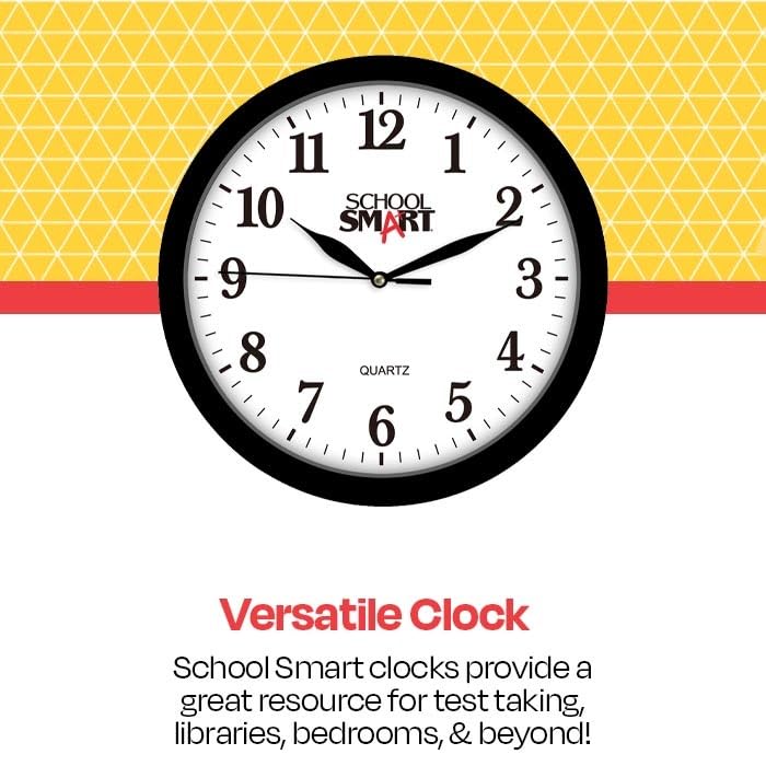School Smart Silent Movement Wall Clock, 13 Inches, White Dial and Black Frame - SSG-0004 - Image 4