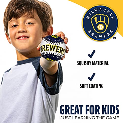 Image of Franklin Sports Milwaukee Brewers MLB Team Baseball - MLB Team Logo Soft Baseballs - Toy Baseball for Kids - Great Decoration for Desks and Office (Pack of 12)