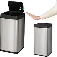Lixeira Automática com Sensor 40L Com Tampa Aço Inox Acionamento por Botão ou Sensor