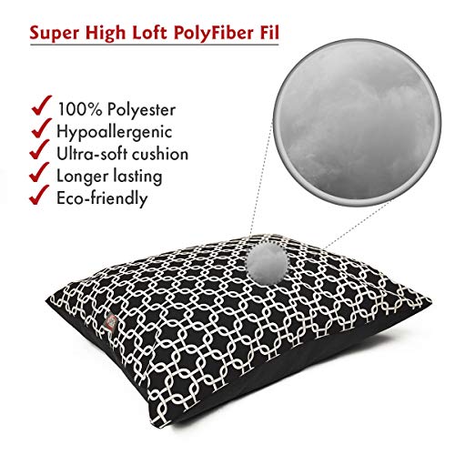 Image of Majestic Pet Rectangle Medium Dog Bed Washable - Non Slip Comfy Pet Bed - Dog Crate Bed Super Value Pillow Dog Bed - Dog Kennel Bed for Sleeping - Dog Bed Medium Breed 35 x 28 Inch - Links Black
