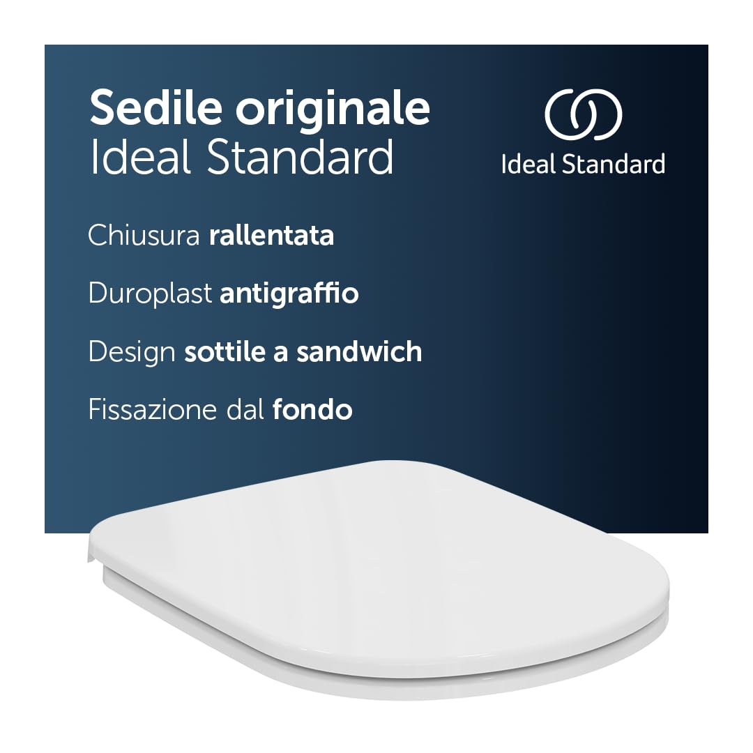 Ideal Standard - I.Life A sedile con cerniere in metallo e chiusura ammortizzata - Bianco