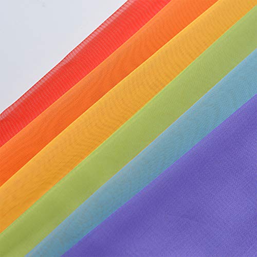Yancorp 6 Panels Sheer Curtains Rainbow Window Decoration Voile Drapes 84 Inches Kids Girls Boys Party Favor Christmas Classroom Decor Kitchen Bedroom Backdrop(Rainbow,W40 X L84) #TOP4