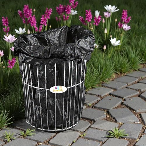 Image of FineArts Use Me Shutter K Fine Stainless Steel Wall Mount Dustbin Stand for Kitchen & Bathroom Garbage Bin Holder Space Saving Waste Bin Support Rack.