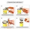 Beneno Heavy Duty Hand Can Opener Manual with Magnet, Durable Sharp Carbon Steel Blade Smooth Cutting, Big Effort-Saving Knob, Soft Grip Handle, Multifunctional Kitchen Tool with Bottle Opener, Orange #3