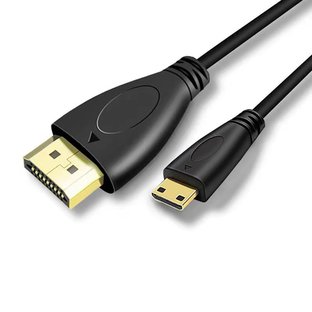 CAMKOO Mini HDMI to HDMI Adapter Cable, 10.2Gbps High-Speed, 4K@30Hz, 1080p, Ethernet Ready, 3.3Ft, Black,2-Pack