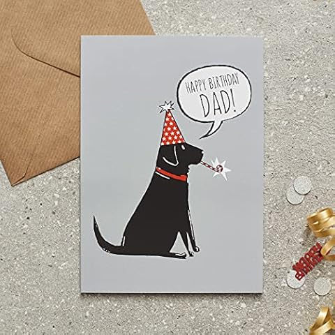 Black Labrador Birthday Card for Dad Cover