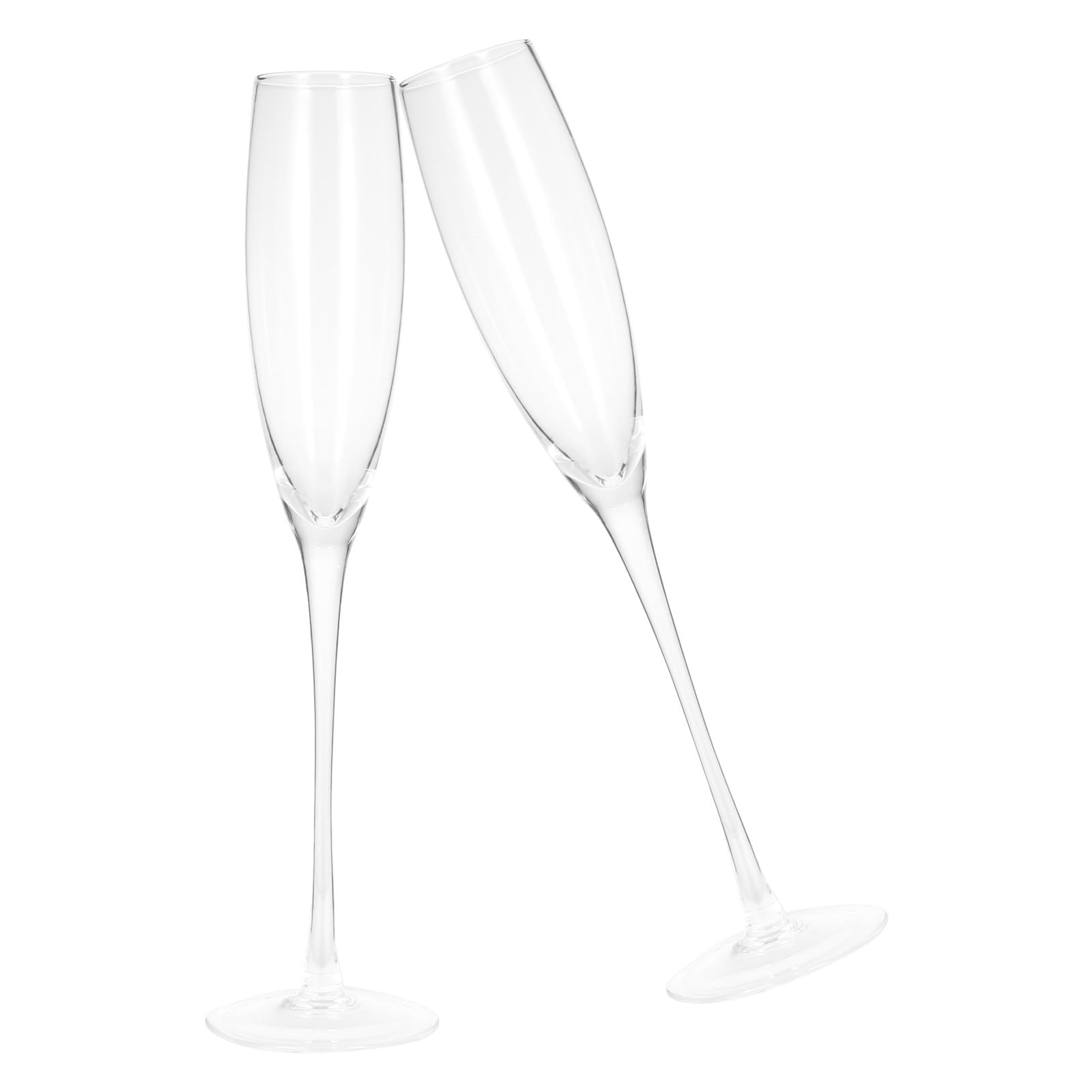 Copas de champán clásicas de vidrio fino set de 2 piezas con fondo estable para vino tinto