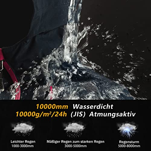 Foto von 33,000ft Damen 3-in-1 Skijacke Wasserdichte Outdoorjacke Winterjacke Snowboardjacke Gefüttert Regenmantel Funktionsjacke Softshell Übergangsjacke Doppeljacke mit Kapuze & 7 Taschen, Blau 44