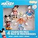 FleXfigs: Mickey Mouse - 4 Character Pack - Disney Articulated Action Figures, Flex It - Pose It!, Collectible Toy Miniatures, Licensed, Kids Ages 3+