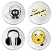 A&T Designs Set 4 Music Themed Smiley Headphones Musical Notes 3