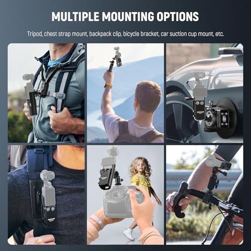 Image of NEEWER BASICS Pocket 3 Extension Mount Adapter Compatible with DJI Osmo Pocket 3 Accessories, Protective Cage Bracket Mic Holder Clamp Stand with Cold Shoe for Tripod Vlog Video Recording, AC017