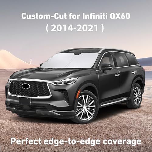 Image of EcoNour Windshield Sunshade Compatible for Infiniti QX60 2014-2019 2020 2021, Sun Visor for Front Windshield & Window Sun Shade Cover, UV Heat Blocker & Protector, Car Accessories