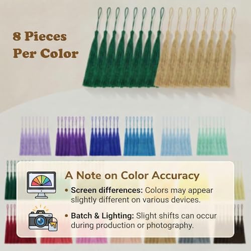 160 Pack Bulk Bookmark Tassels, 5 Inch Soft Silky Tassels with Loops, 20 Colors for Bookmarks, DIY Crafts & Keychain Making, Multi-Color Tassel Set — view 7