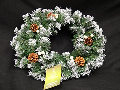 Image of 50cm Christmas Wreath Snow Tips with Berry & Cones