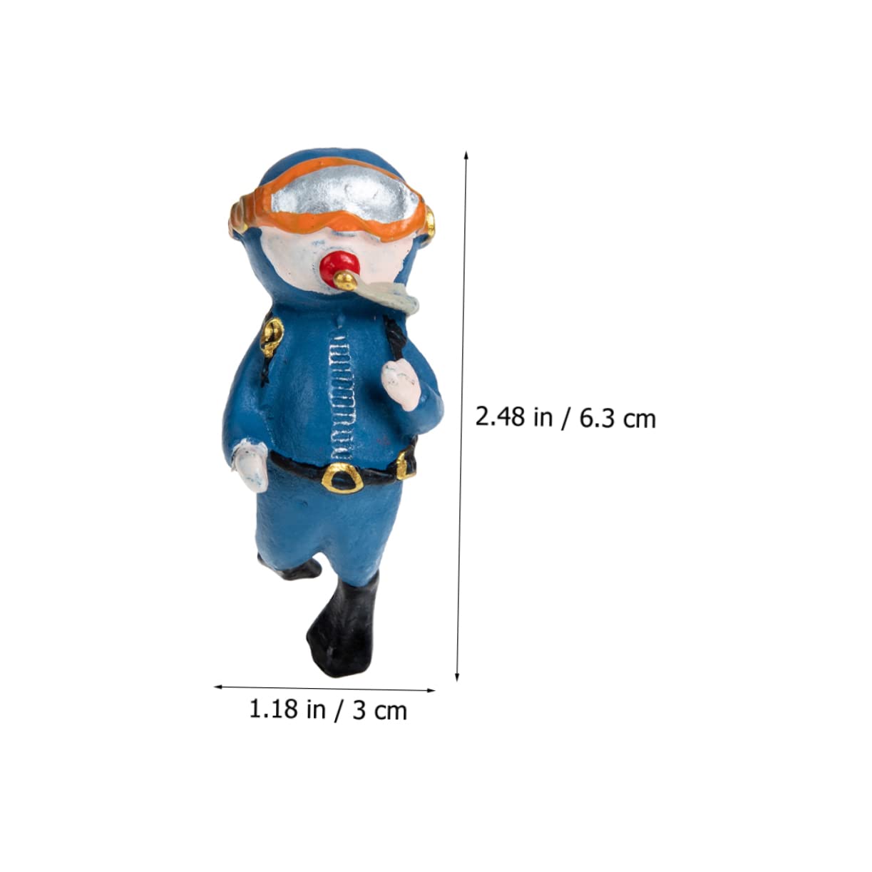 Garneck 5 Set Decorazione Acquario Subacqueo Galleggiante in Miniatura Subacqueo Grasso d'Acqua Dolce Figura del Subacqueo del Serbatoio di Pesce Accessori per Acquari PVC 2 Pezzi * 5