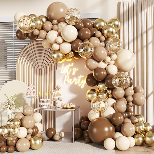 LANGASQUE Brown Balloon Arch Kit for Birthday Party Decorations