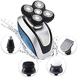 KEMEI Electric Shaver Razor for Men Bald Head Shaver 5 in 1 Kit Hair Clippers Nose Hair Trimmer, Hair Razor for a Perfect Bald Look, Cordless and Waterproof Quick USB Rechargeable