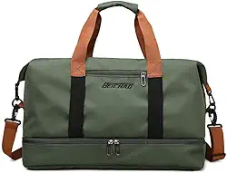 Bolsa de viagem portátil bolsa de bagagem de viagem de curta distância de grande capacidade leve separação seca e molhada bolsa de fitness esportiva (Verde)