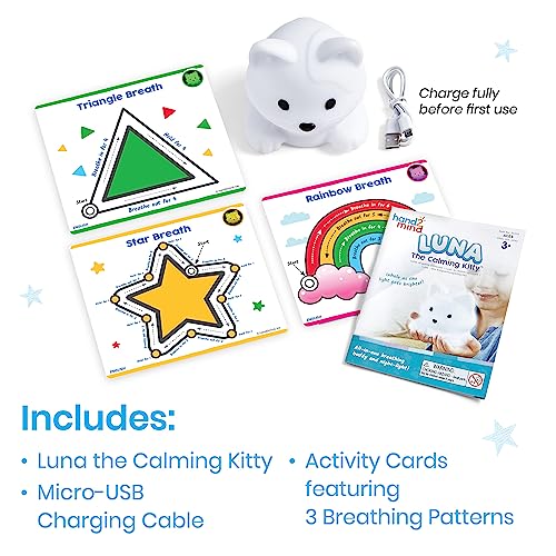 hand2mind Luna The Calming Kitty, Breathing Light, Guided Meditation for Kids, Mindfulness for Kids, Anxiety Relief Items, Calm Down Corner Supplies, Calming Toys for Kids, Social Emotional Learning - Image 3