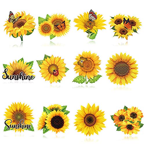 12 Pieces Summer Sunflower Magnet Car Refrigerator Magnets Removable Sunflower Kitchen Decor And Accessories Cute Flower Magnets Vintage Magnets For Whiteboard Home Office (Sunflower) #TOP28