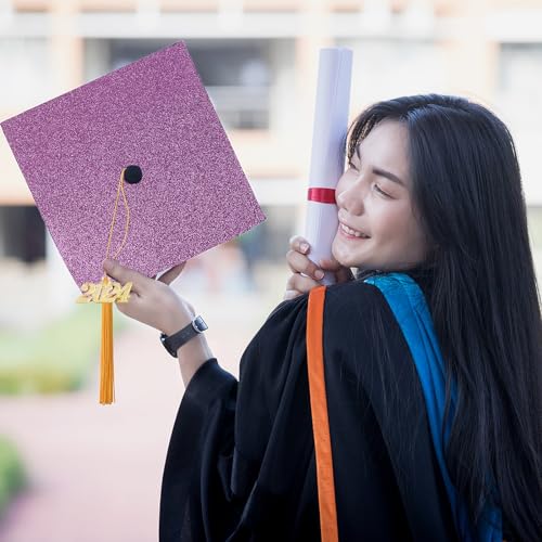 TKNOUS 10 peças de decorações de boné de graduação DIY - Papel de construção premium pesado com glit