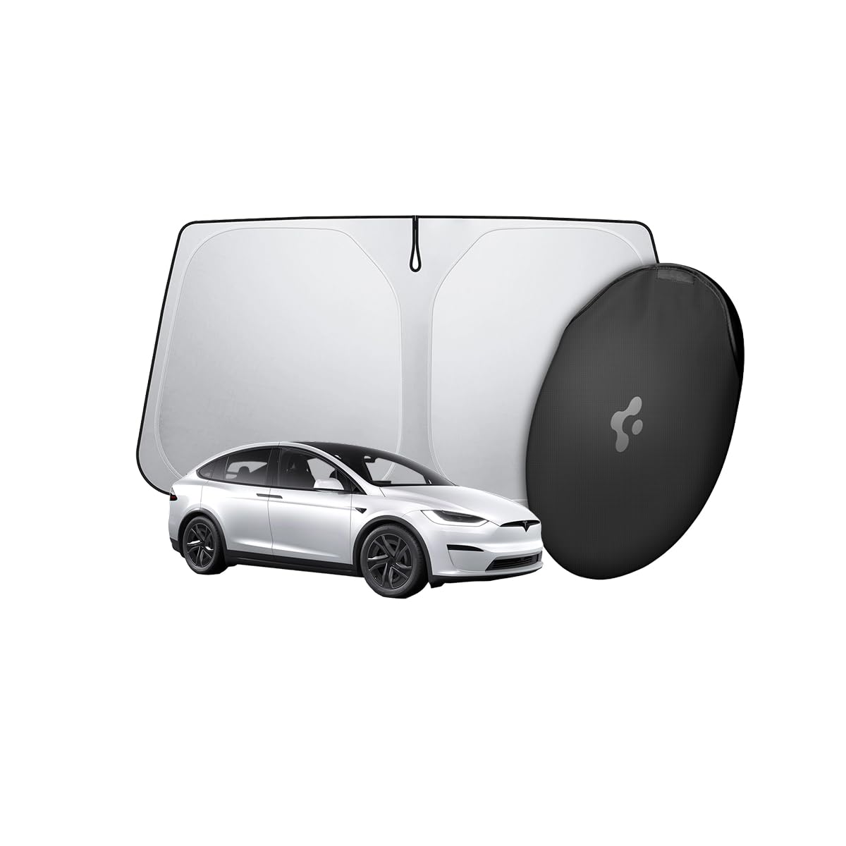 Spigen Triple-Coated Front Windshield Sunshade for All Tesla Model X (2015 to Current)