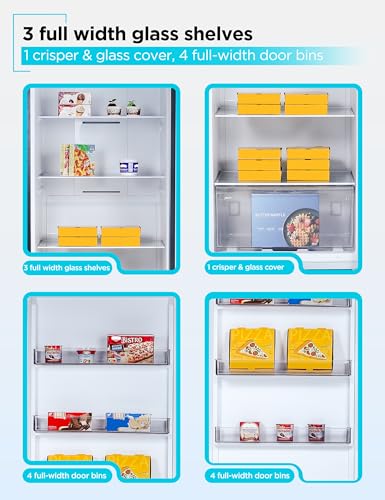 Image of BLACK+DECKER 21 Cu. Ft. Convertible Freezer Refrigerator, Upright Freezer or All Fridge with Glass Shelves, Reversible Door, R600a Refrigerant, ENERGY STAR rated, Frost Free, BUC2100JB, Black