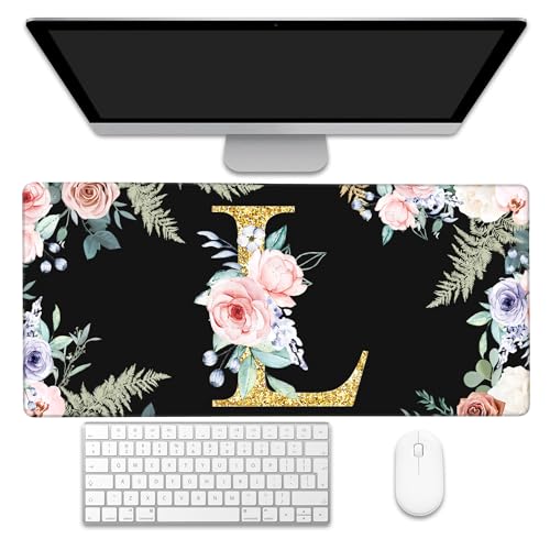 Sous-main de bureau floral avec bords cousus durables et base antidérapante stable